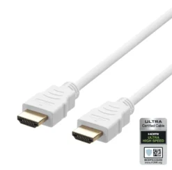 HDMI-kabel Deltaco Ultra High Speed 48Gbps, 2m, vit