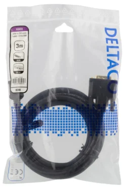 HDMI till DVI-kabel Deltaco KAB-HDMI-113D, 3m, Full HD, svart
