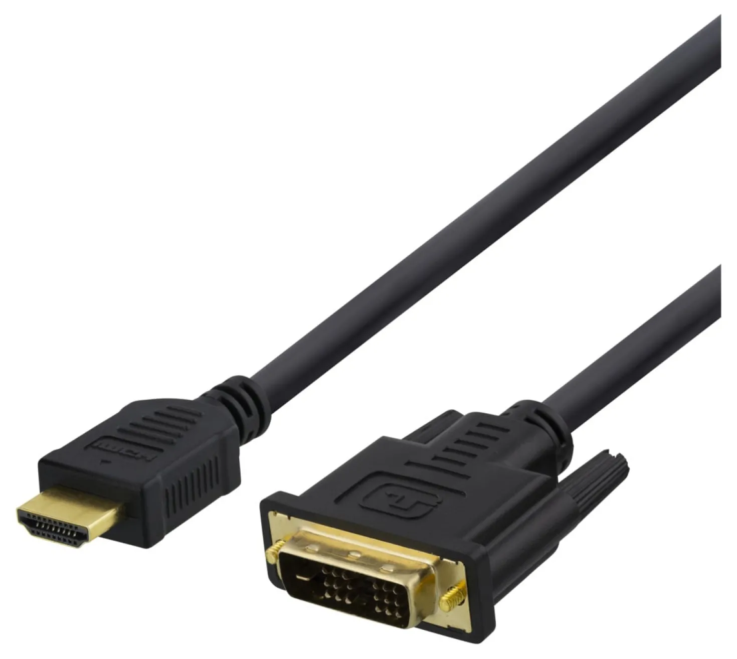 HDMI till DVI-kabel Deltaco, 2m, Full HD, svart