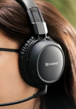 Headset Sandberg Bluetooth ANC FlexMic, svart, trådlöst