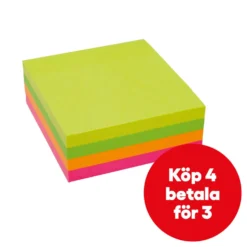 Häftis Stick n Notes Kub 76x76mm, neonfärger
