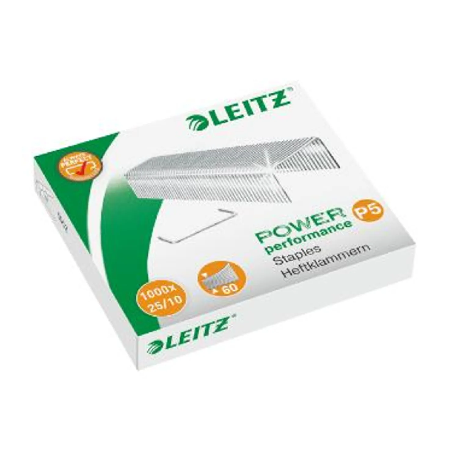 Häftklammer Leitz 25/10, 60 ark kapacitet, 1000 st