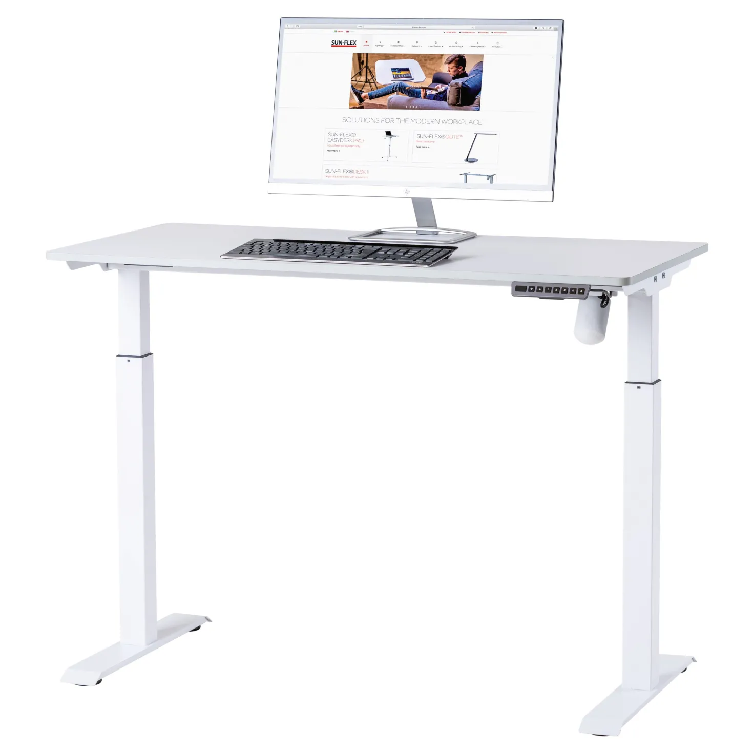Höj- och sänkbart skrivbord Sun-Flex Easydesk Elite, vit, elektriskt