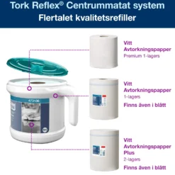 Hållare torkrullar Tork C-mat M4 Bärbar, vit, centrummatning