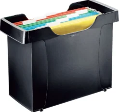 Hängmappsställ Leitz Plus, svart, inkl. 5 hängmappar
