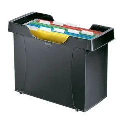 Hängmappsställ Leitz Plus, svart, inkl. 5 hängmappar