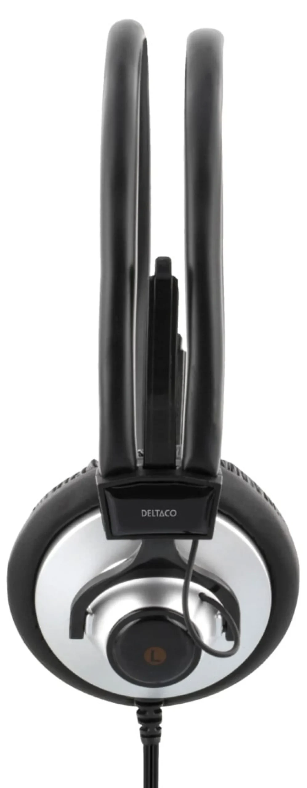 Hörlurar Deltaco KAB-HL-6 On-ear, volymkontroll, 2,2m kabel