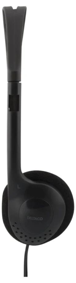 Hörlurar Deltaco KAB-HL-27, volymkontroll, 3,5 mm, 2m kabel