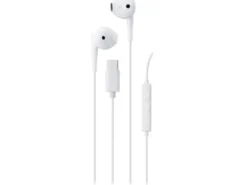 Hörlurar Streetz Semi-in-ear USB-C, mikrofon, vit, 1,2m kabel