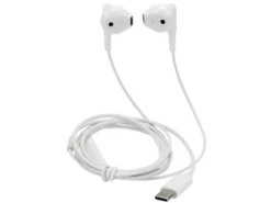 Hörlurar Streetz Semi-in-ear USB-C, mikrofon, vit, 1,2m kabel