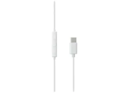 Hörlurar Streetz Semi-in-ear USB-C, mikrofon, vit, 1,2m kabel