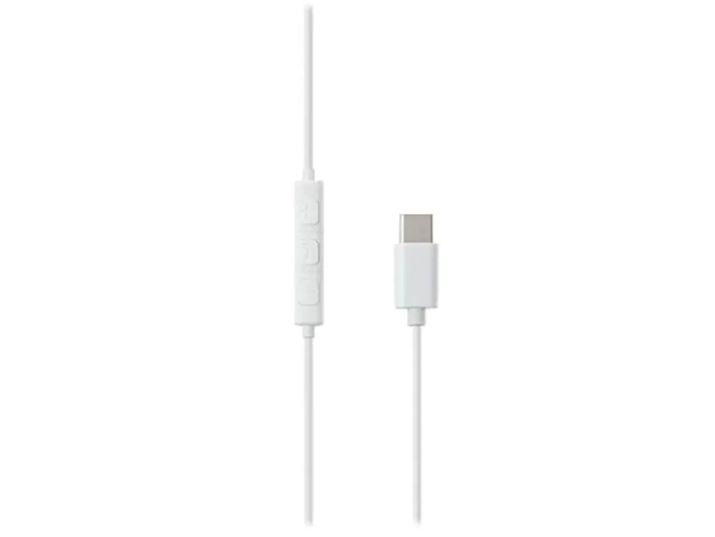Hörlurar Streetz Semi-in-ear USB-C, mikrofon, vit, 1,2m kabel