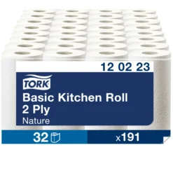 Hushållspapper Tork Basic, 2-lagers, 26m, 32 rullar