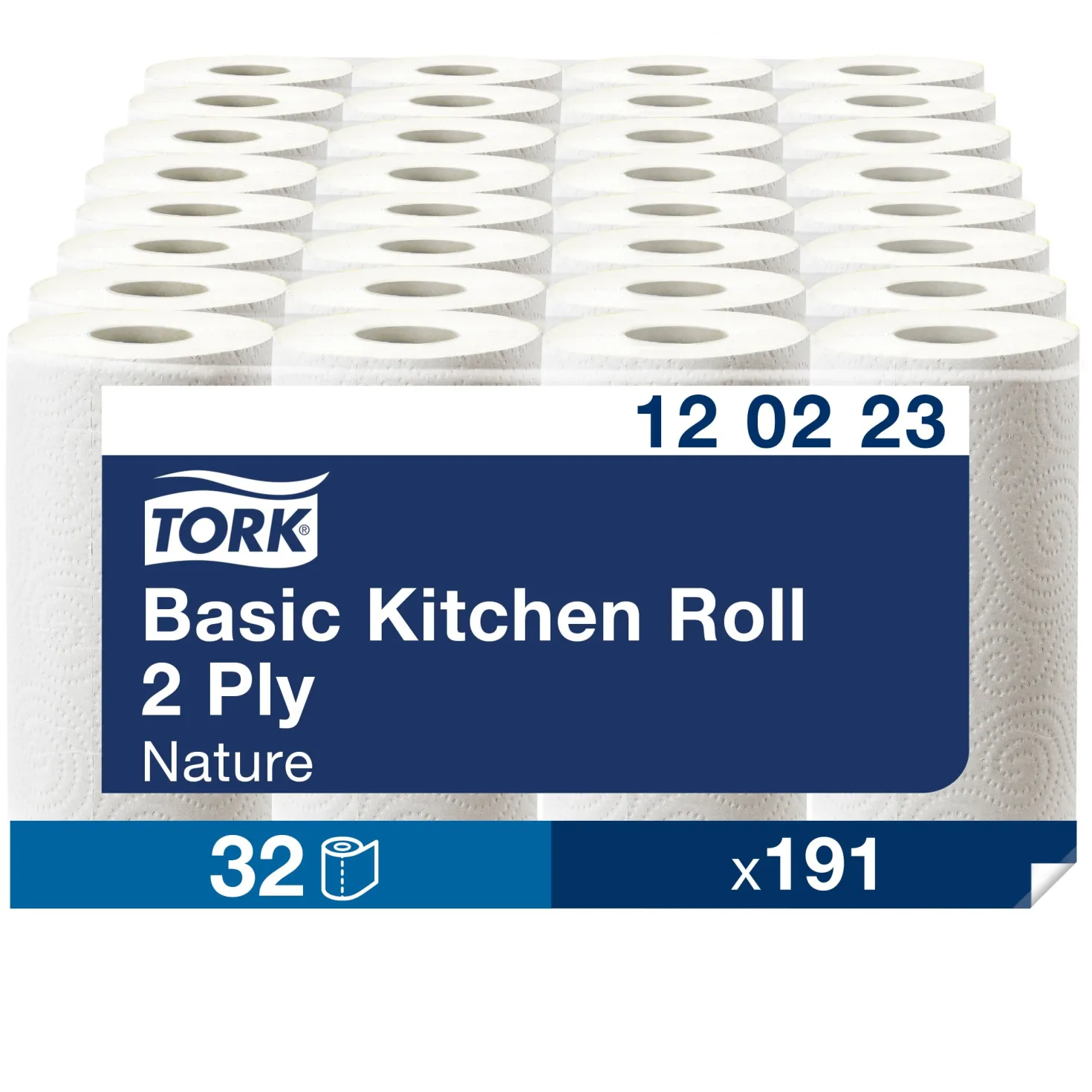 Hushållspapper Tork Basic, 2-lagers, 26m, 32 rullar