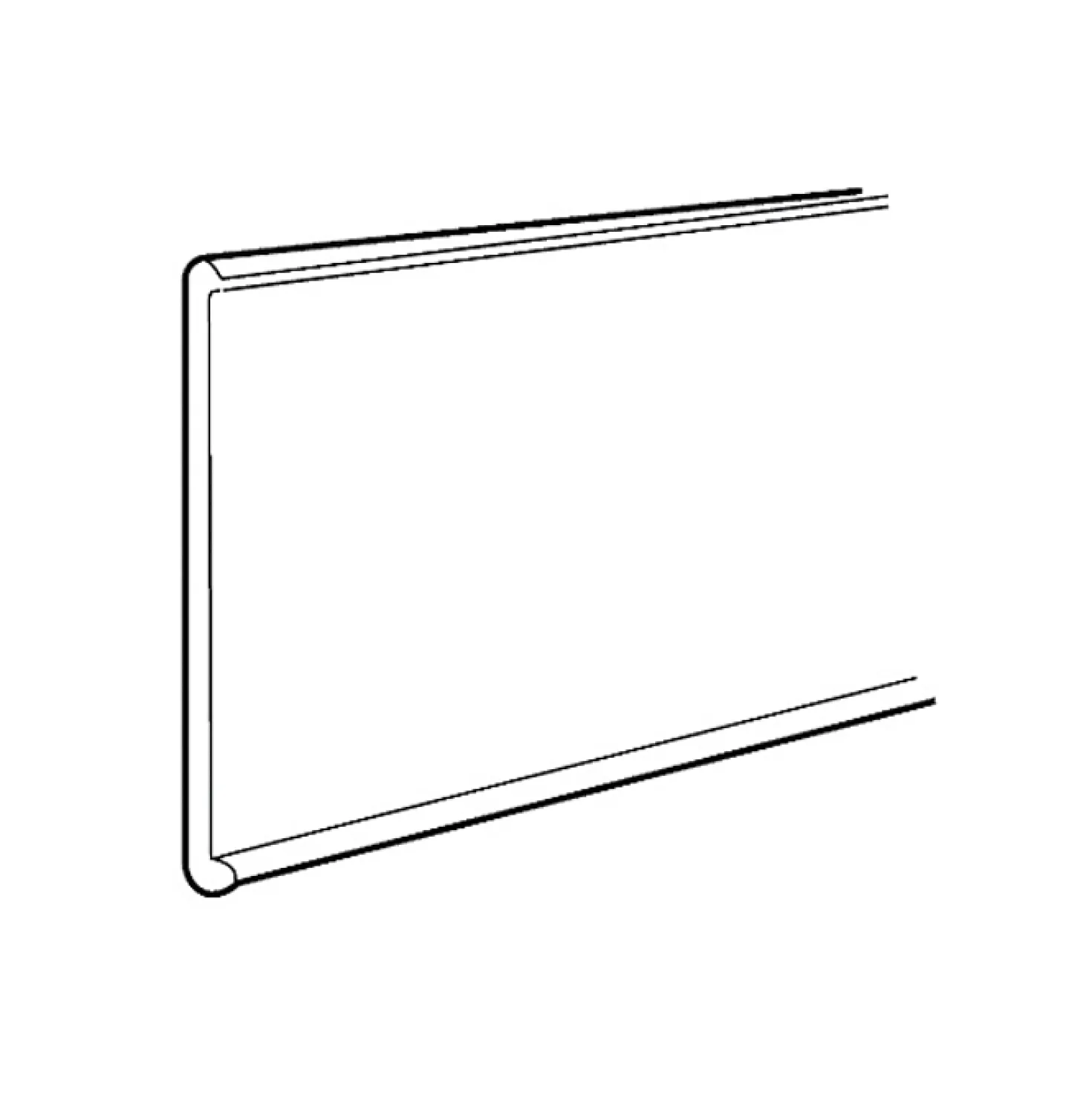 Hyllkantslist Transparent med tejp, 39 x 885 mm, 50 st/fp