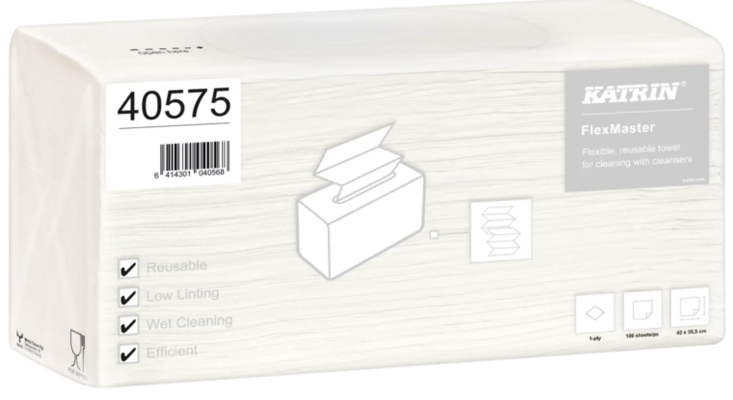 Industritorkduk Katrin FlexMaster, 42x35,5cm, vit, 100 st