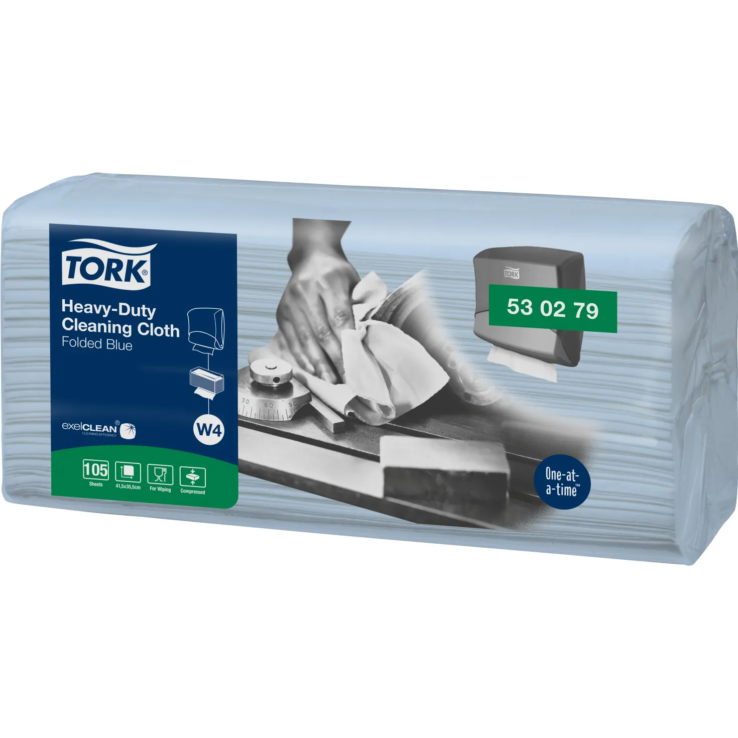 Industritorkduk Tork W4 Top Pak, blå, 35,5x41,5cm, 105 st