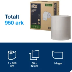 Industritorkpapper Tork W1 Rengöringsduk Nonwoven, 950 ark, 361m