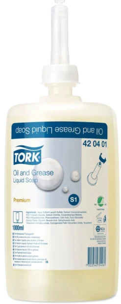 Industritvål Tork Premium S1 Oil & Grease, oparfymerad, 1 liter