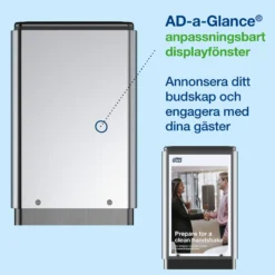 Informationsfönster Tork till Hygienställ, transparent
