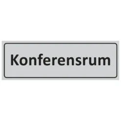 Informationsskylt Konferensrum Aluminium, 225x80mm, svart tryck