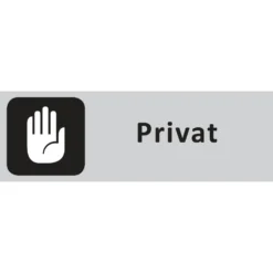 Informationsskylt Privat, aluminium, självhäftande