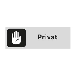 Informationsskylt Privat, aluminium, självhäftande