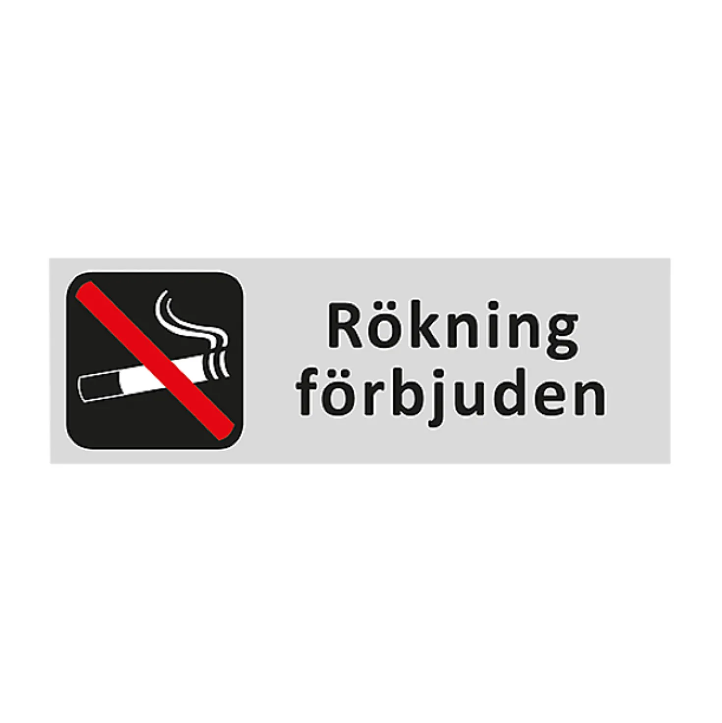 Informationsskylt Rökning Förbjuden, aluminium, 220x80mm