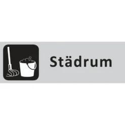 Informationsskylt Städrum, aluminium, självhäftande