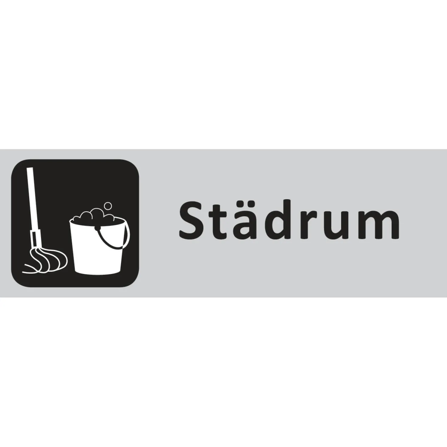 Informationsskylt Städrum, aluminium, självhäftande
