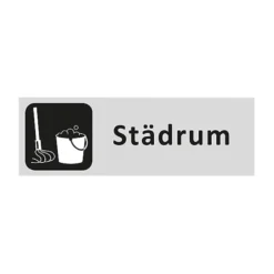 Informationsskylt Städrum, aluminium, självhäftande