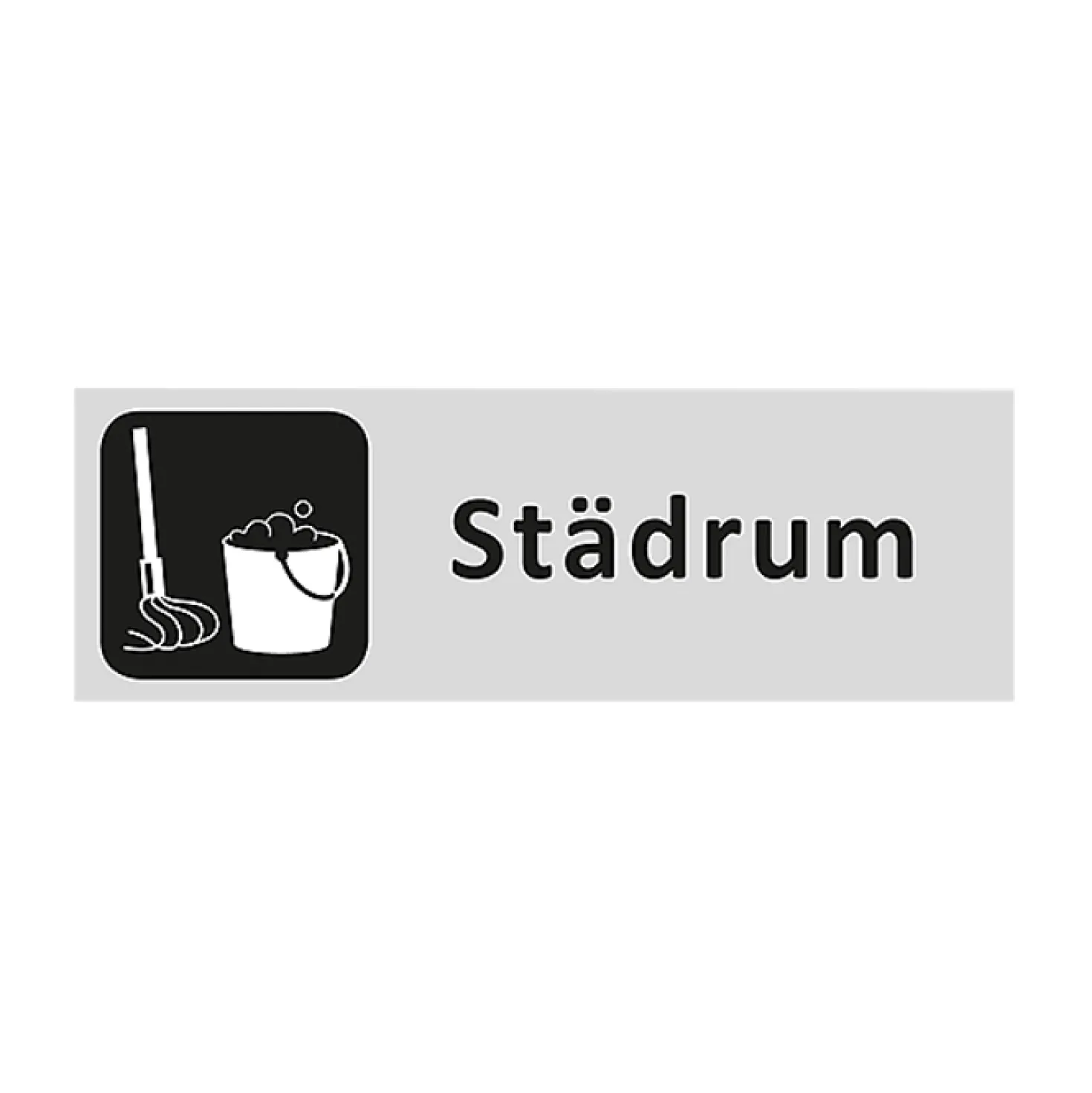 Informationsskylt Städrum, aluminium, självhäftande