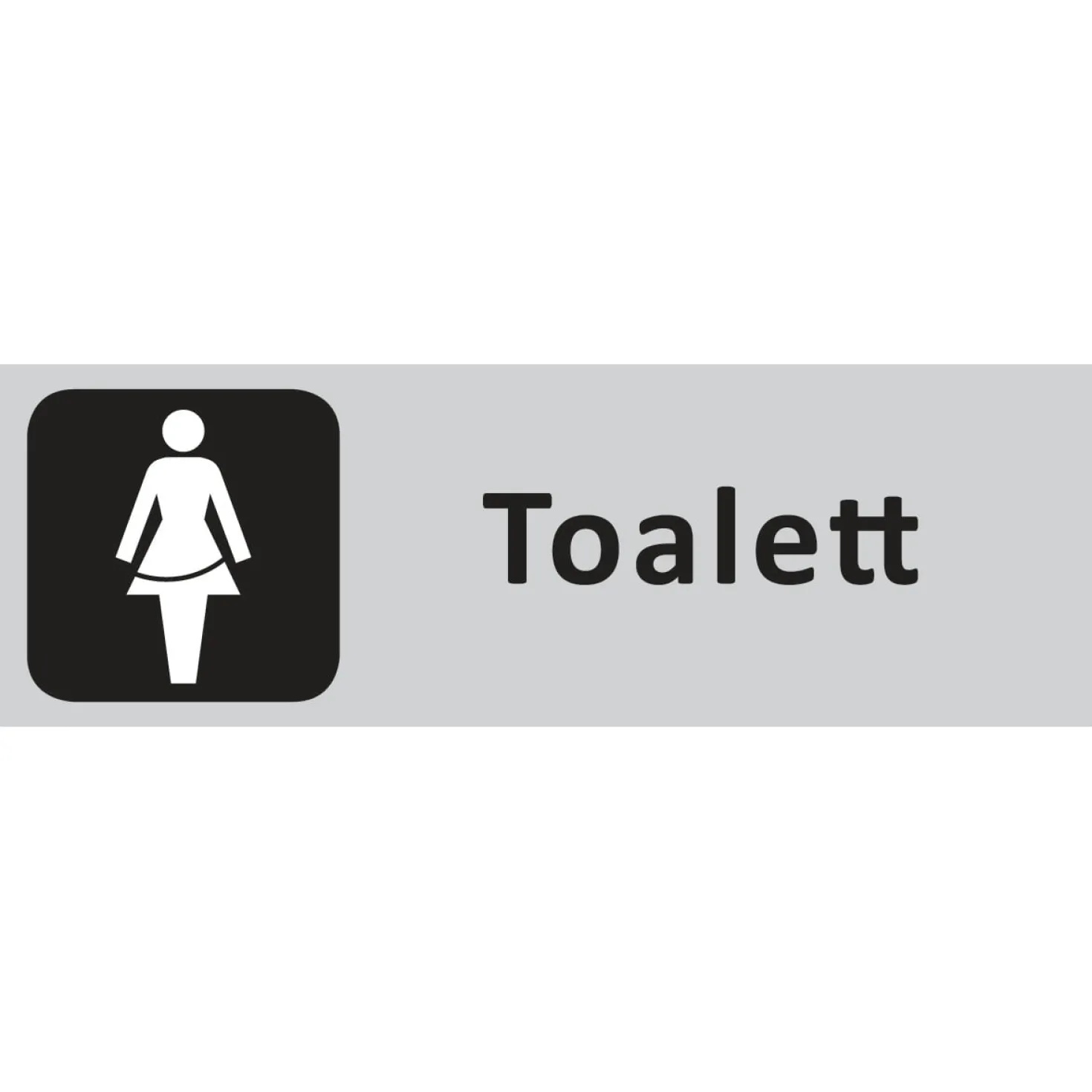 Informationsskylt Toalett Dam, aluminium, 225x80mm, självhäftande