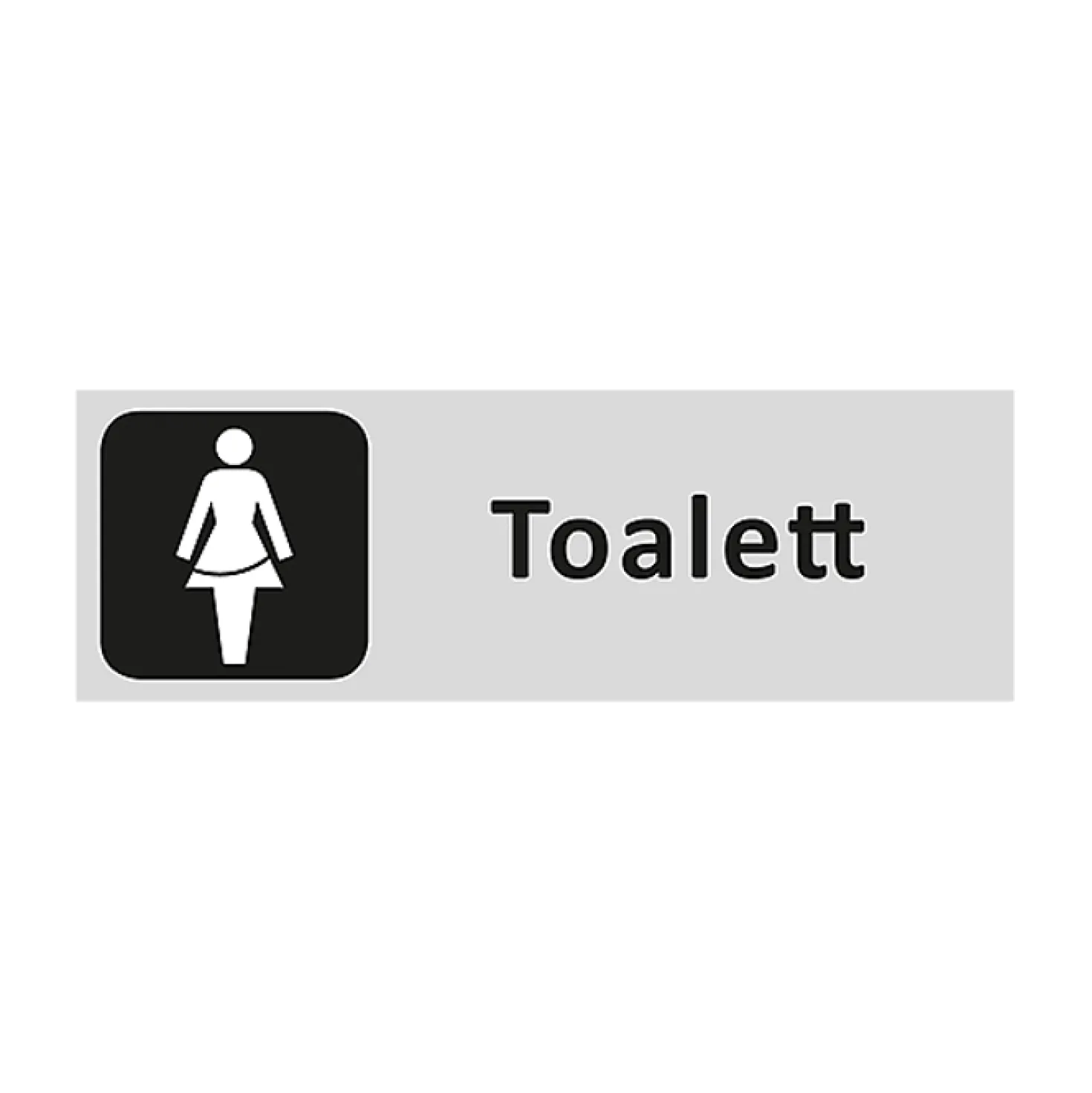 Informationsskylt Toalett Dam, aluminium, 225x80mm, självhäftande