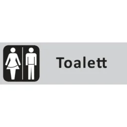 Informationsskylt Toalett Herr/Dam, självhäftande, aluminium/plast