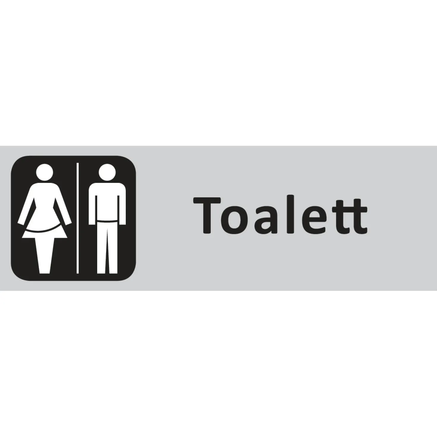 Informationsskylt Toalett Herr/Dam, självhäftande, aluminium/plast