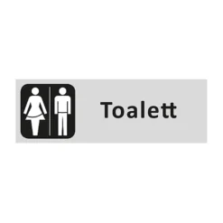 Informationsskylt Toalett Herr/Dam, självhäftande, aluminium/plast