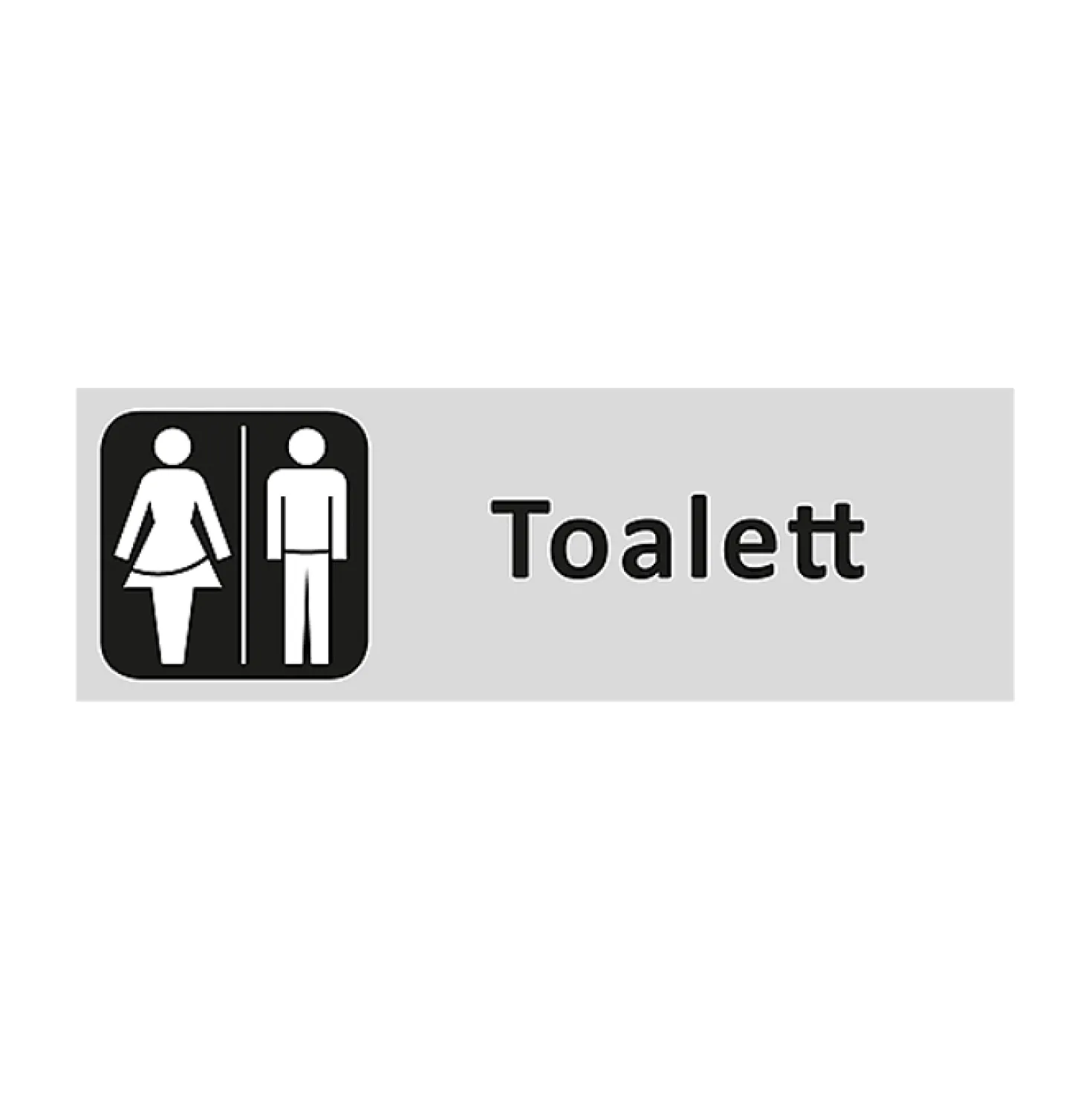 Informationsskylt Toalett Herr/Dam, självhäftande, aluminium/plast