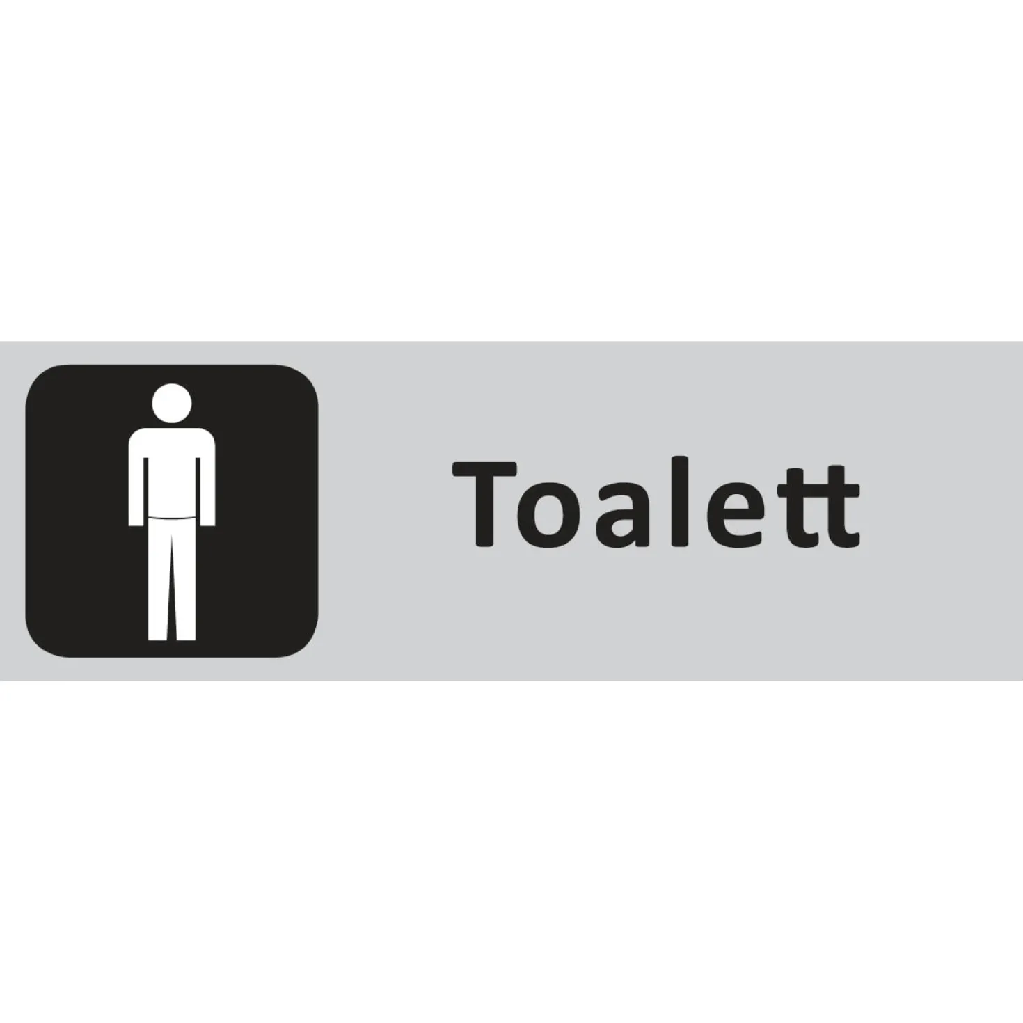 Informationsskylt Toalett Herr Aluminium, 225x80mm