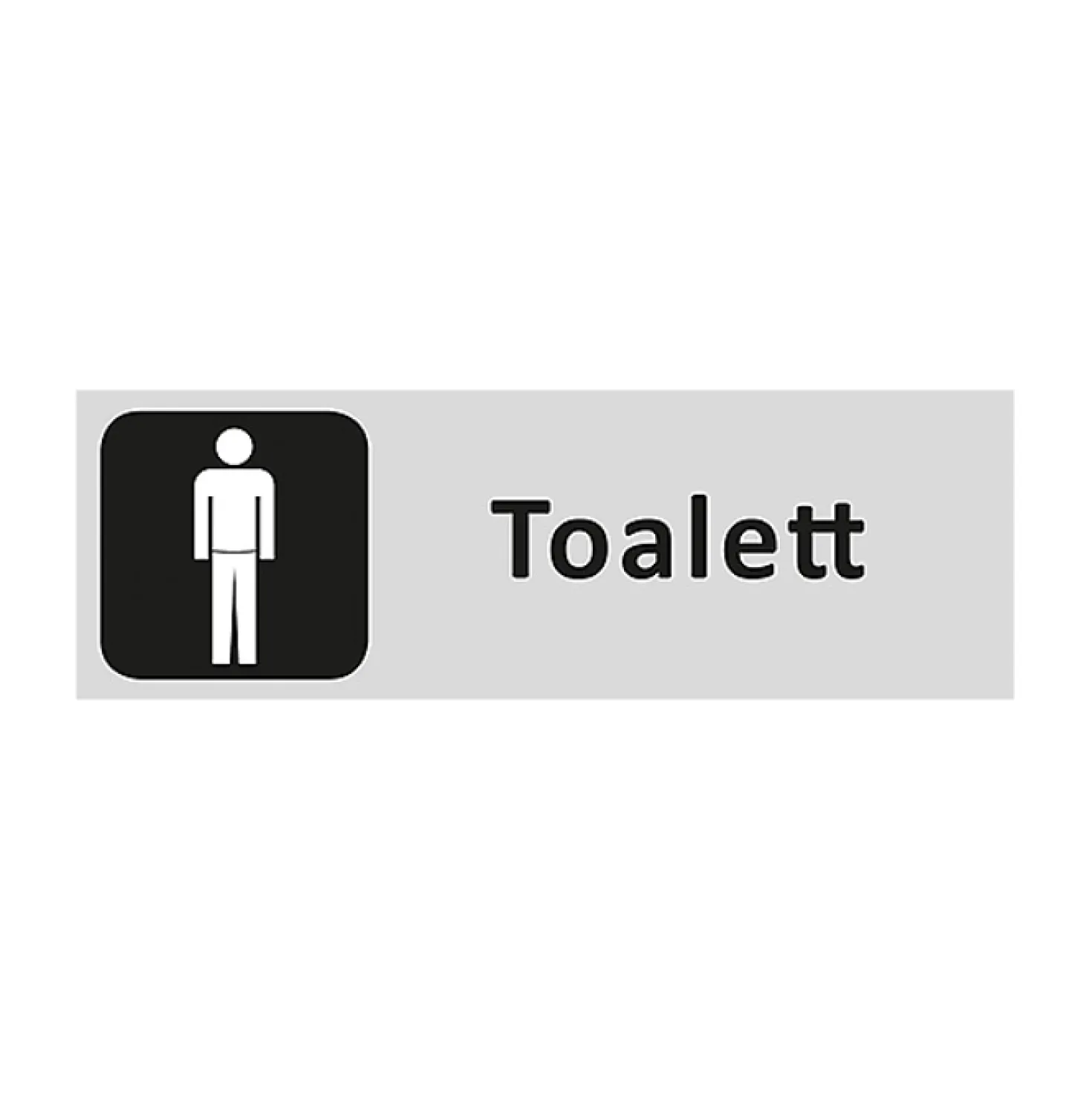 Informationsskylt Toalett Herr Aluminium, 225x80mm