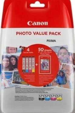Ink-Jet Canon CLI-571XL valuepack & 10x15 papper (50)