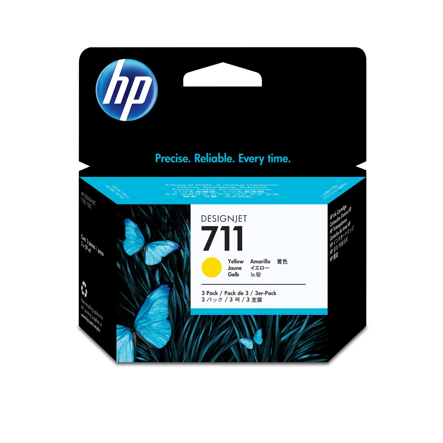 Ink-Jet Hp No711 gul 3-pack