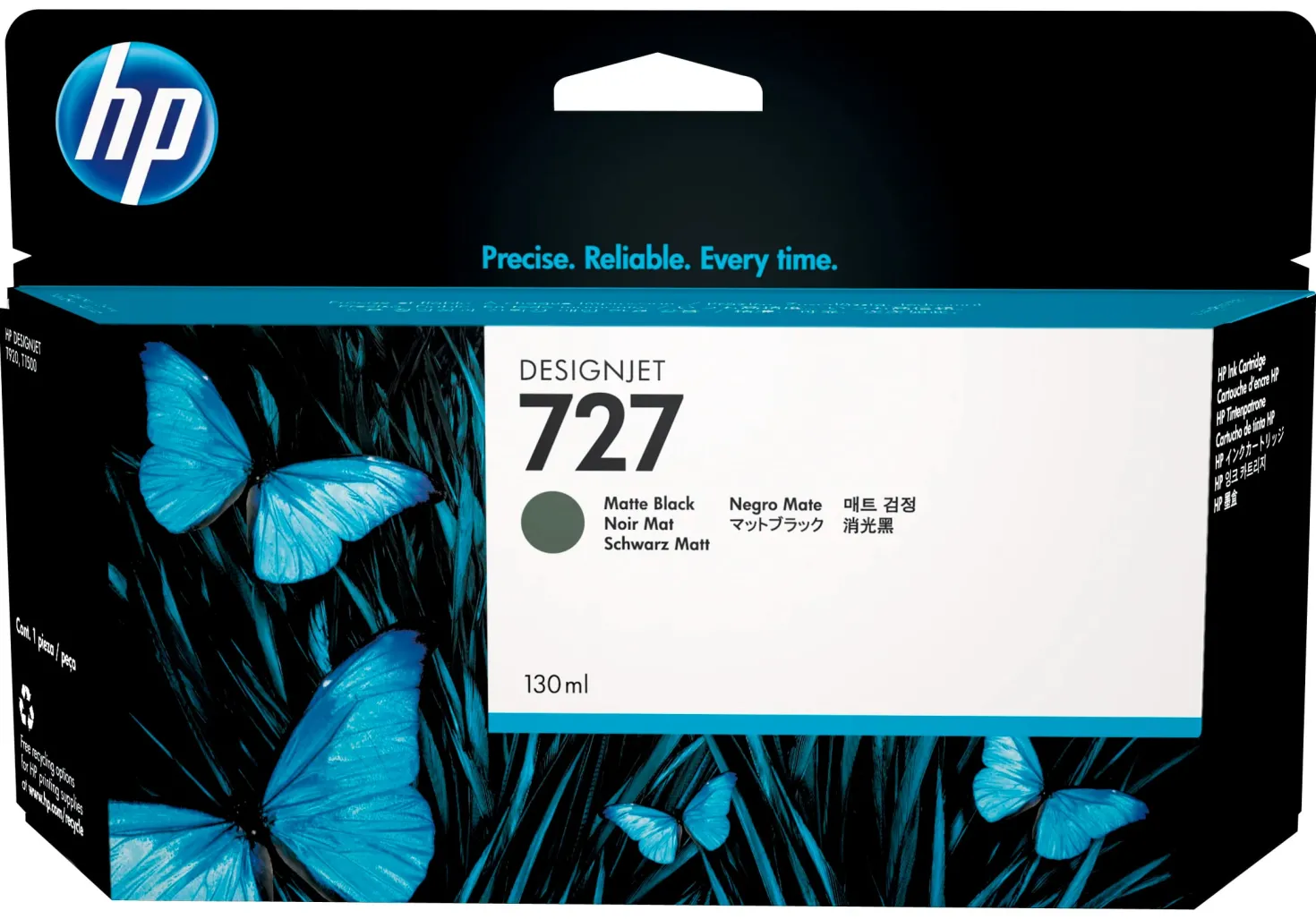 Ink-Jet HP No 727 matt svart 130ml