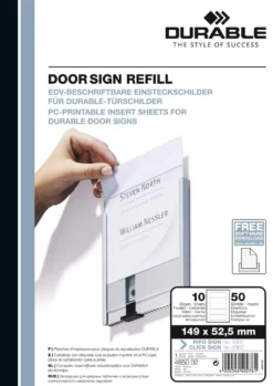 Insticksetiketter Durable 149x52,5mm, vit, 50 st