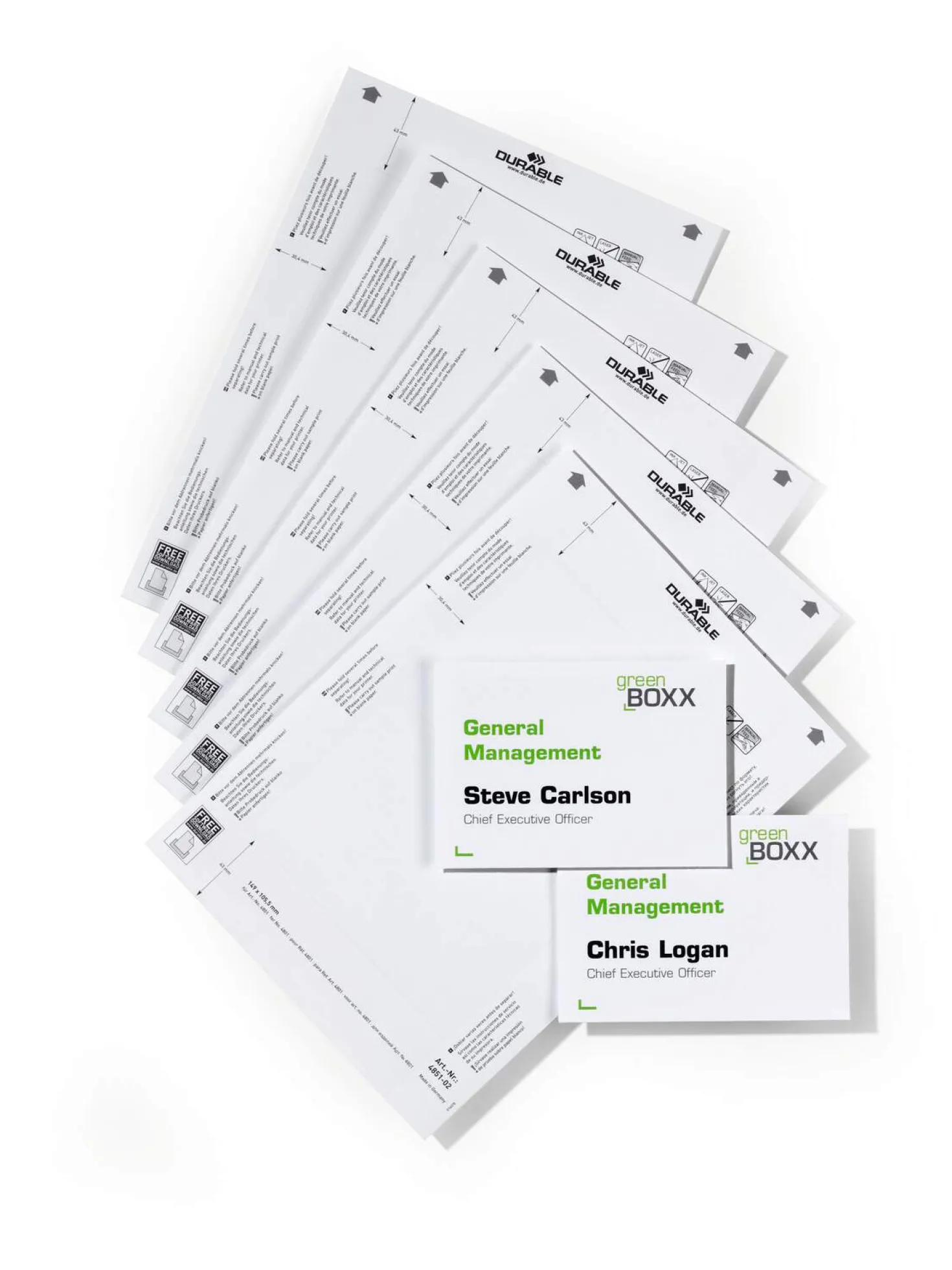 Insticksetiketter Durable 149x105,5mm, vit, 20 st