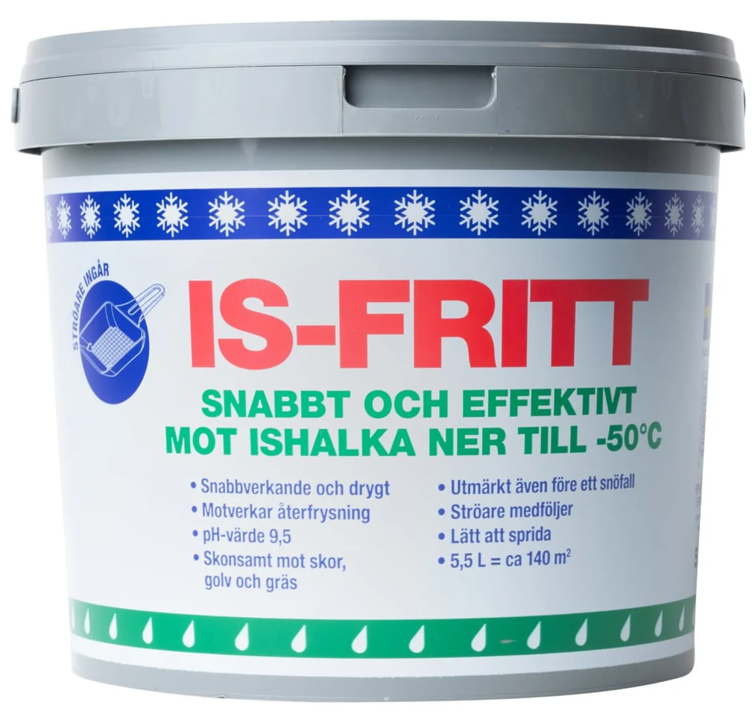 Issmältare Isfritt Kalciumklorid, 4 kg hink med spreader