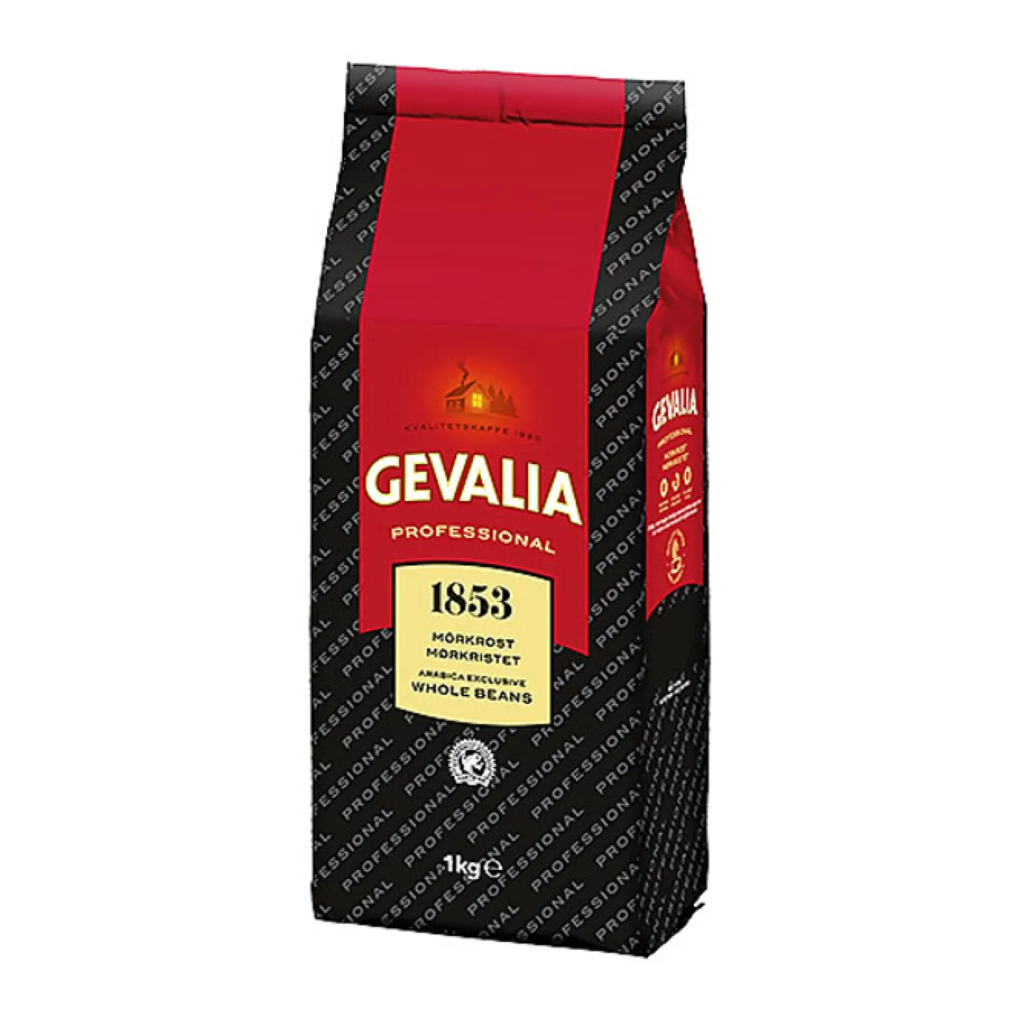 Kaffebönor Gevalia 1853 Dark, mörkrostade hela bönor, 8 x 1000 g