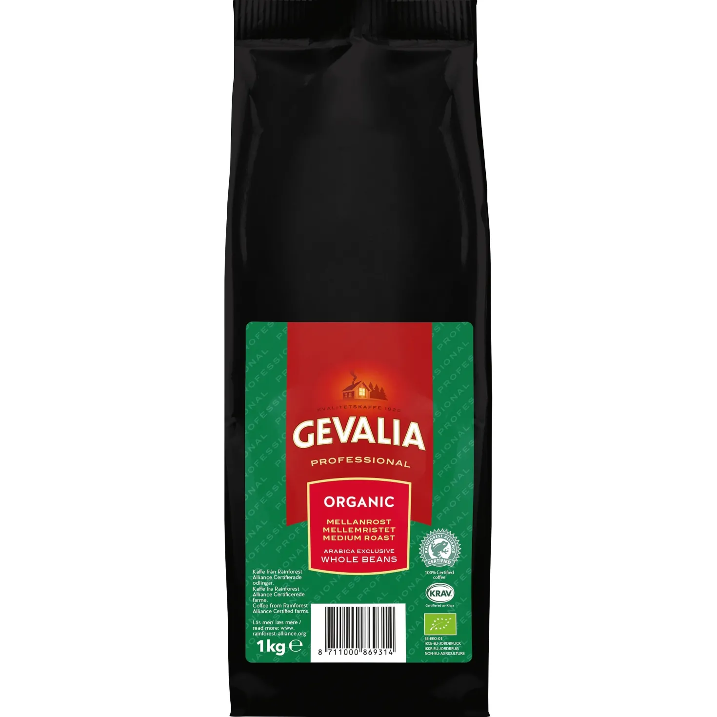 Kaffebönor Gevalia Ekologiskt, hela bönor, 1000 g