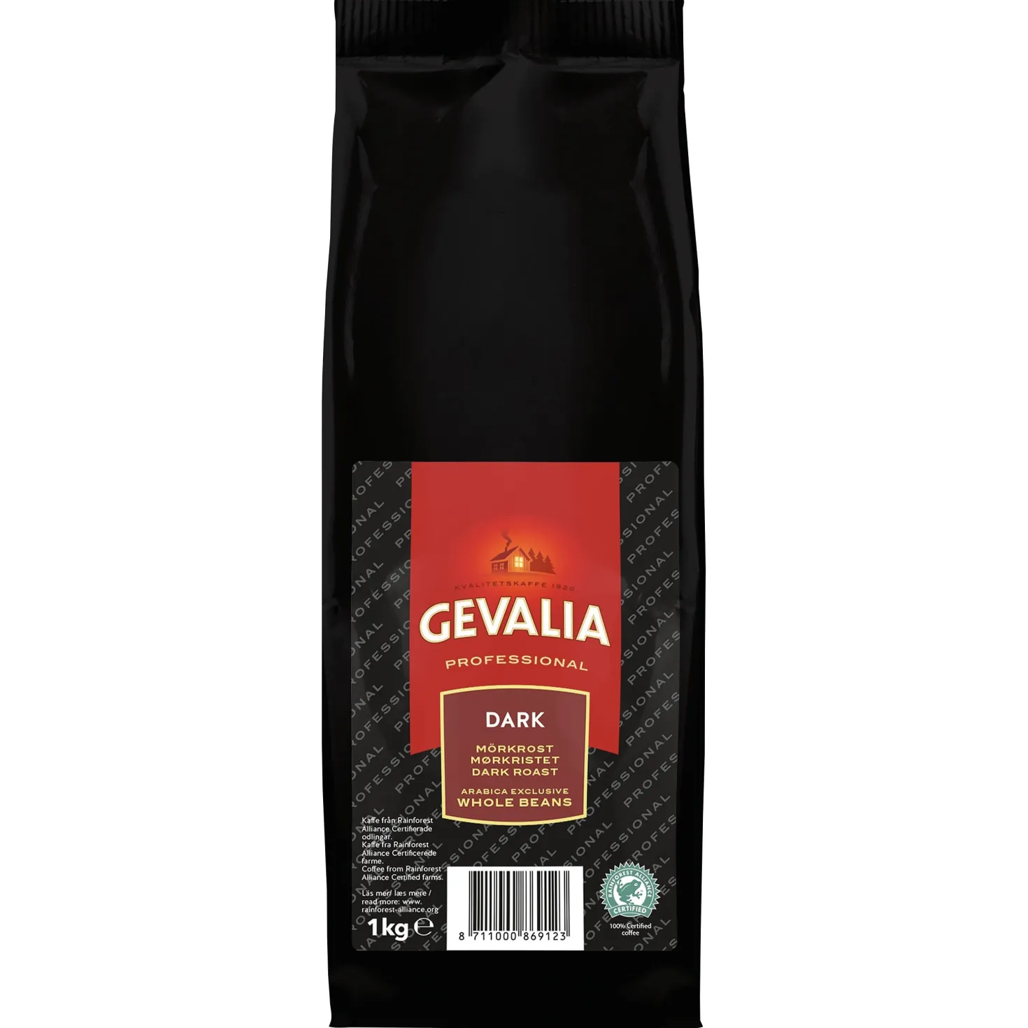 Kaffebönor Gevalia Professional Dark, 100% Arabica, mörkrost, 1 kg