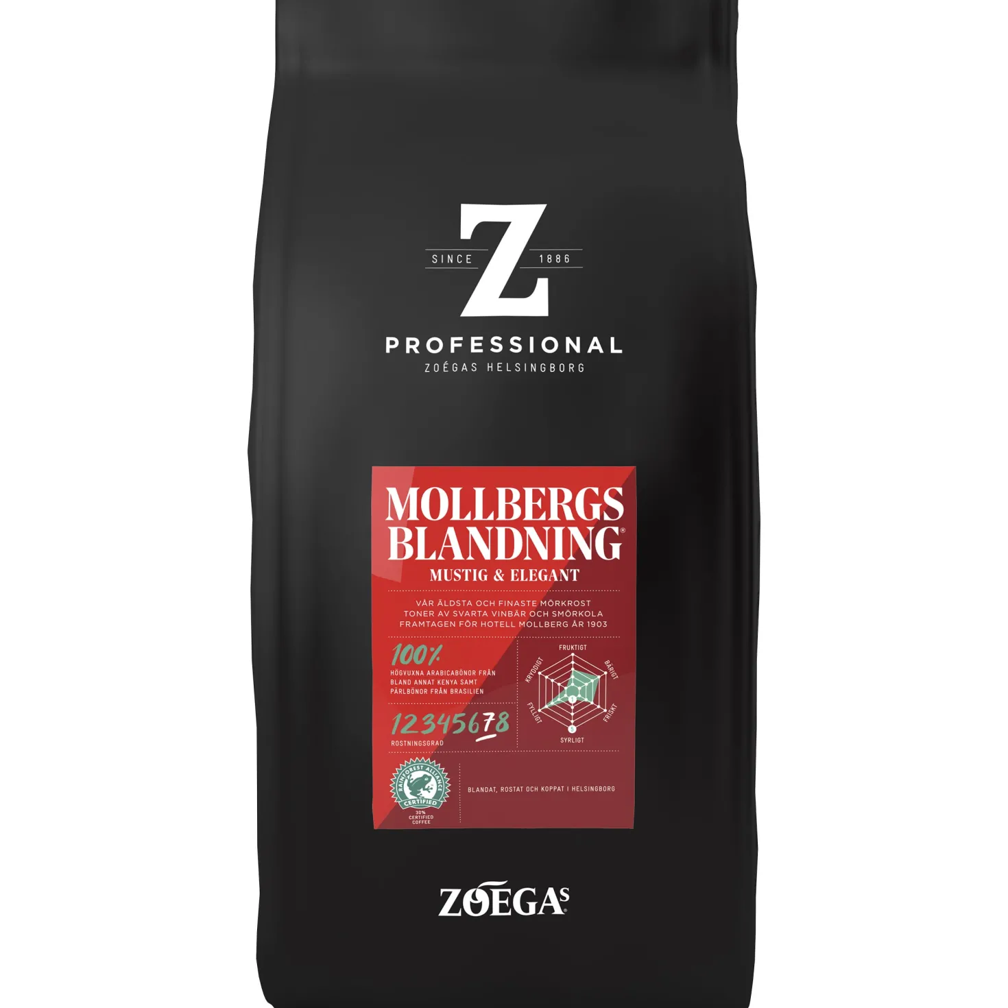 Kaffebönor Zoégas Mollbergs Blandning Hela Bönor, 100% Arabica, 750g